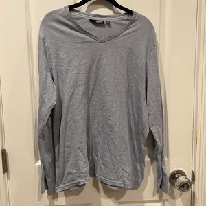 Murano Liquid Luxury Men’s Long Sleeve V Neck Blue Size Large